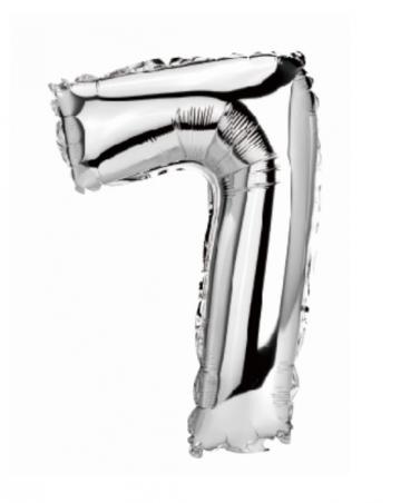 Balon folie cifra 7 argintiu 40cm