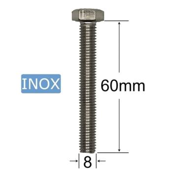 Surub inox M8x60mm cap hexagonal - 50 buc/cutie