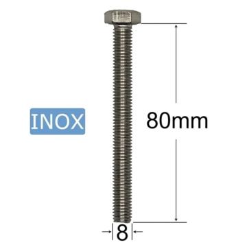 Surub inox M8x80mm cap hexagonal - 25buc/cutie de la Marisim Total Instal Srl