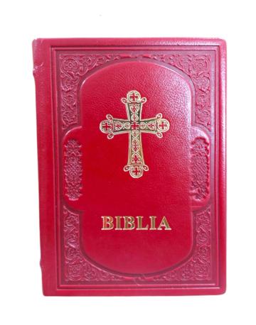 Biblie medie legata in piele- rosu