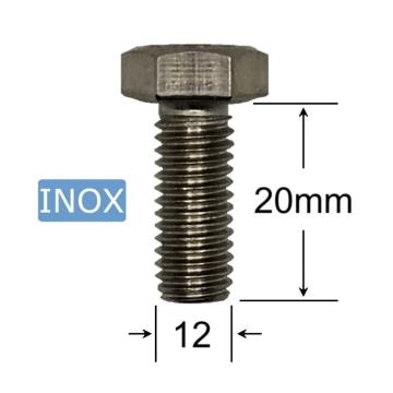 Surub inox M12x20mm cap hexagonal - 25buc/cutie