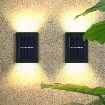 Set 2 lampi solare pentru perete exterior