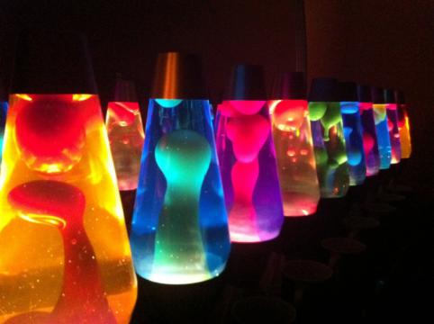 Lampa decorativa Lava Lamp, cu ceara colorata miscatoare