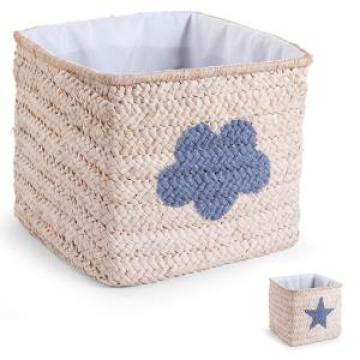 Cos de jucarii impletit 30x33x33cm Natural Star Childhome de la Stiki Concept Srl