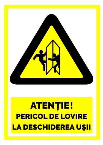 Indicator atentie pericol de lovire la deschiderea usii