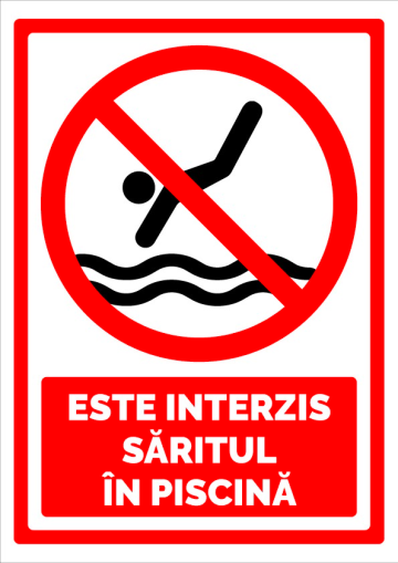 Indicator este interzis saritul in piscina