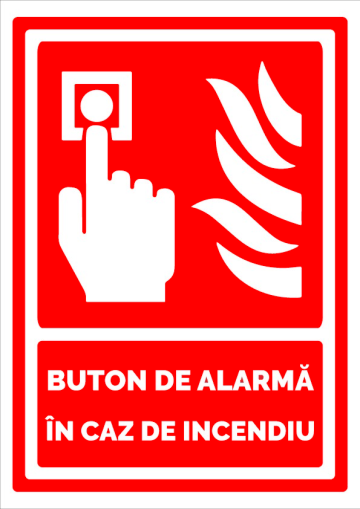 Indicator rosu buton de alarma in caz de incendiu