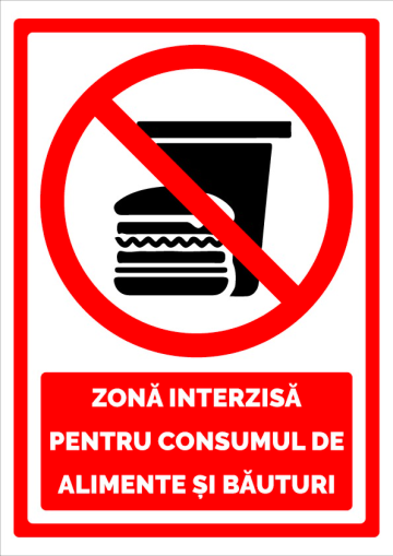 Semn pentru zona interzisa pentru consumul de alimente