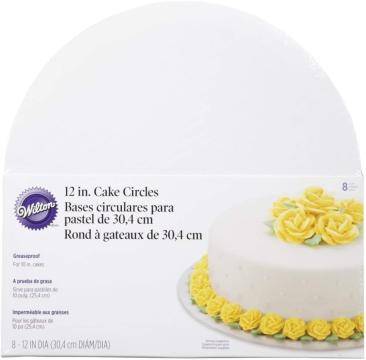 Disc tort alb cu interior taiat pentru suport, 30.5 cm