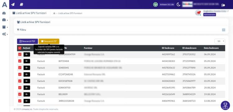 Soft arhivare e-Factura de la AMC Websoft Srl