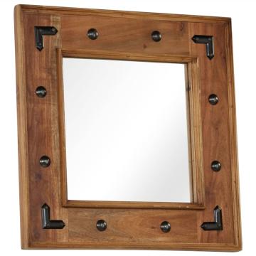 Oglinda, lemn masiv de salcam, 50 x 50 cm