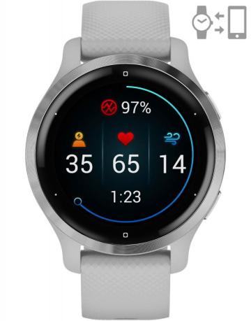 Ceas Smartwatch Garmin Venu 2S, GPS Wi-Fi, Mist Grey +