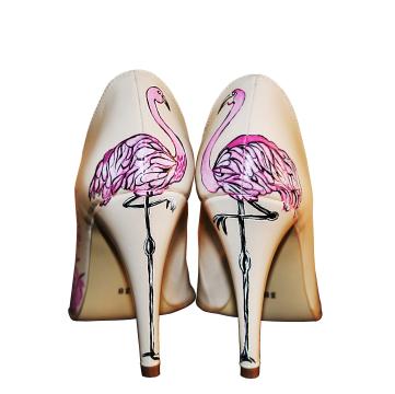 Pantofi pictati manual Pink Leaf - Colectia CDS de la Ana Shoes Factory Srl