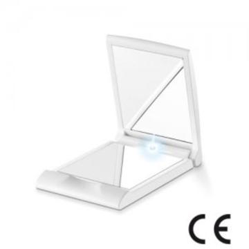 Oglinda de buzunar cu iluminare + amplificare 2x, 5,8x5,2cm