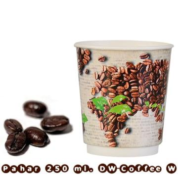 Pahare de carton cu perete dublu -250 ml (8 oz) coffee world
