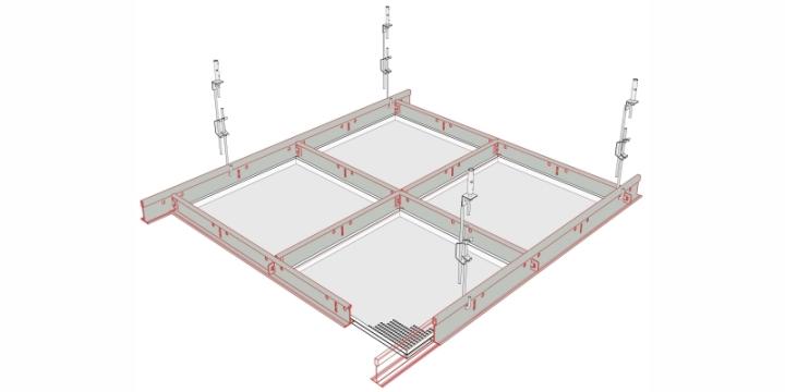 Sistem de tavan casetat metalic Tile Lay-in Deep