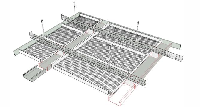 Sistem de tavan metalic Expanded Perspecta Bandraster