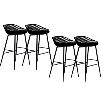 Set 4 scaune bar polipropilena 48x47x95cm negru Raki Toyoma