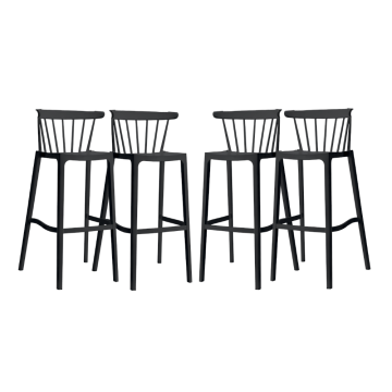 Set 4 scaune bar Raki Aspen, polipropilena, 51x54xh103cm