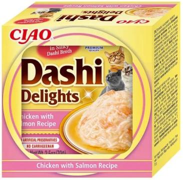 Churu pisici supa Dashi Delights de pui cu somon