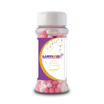 Perle din zahar mix roz marmorat 7mm, 80g - Lumea de la Lumea Basmelor International Srl