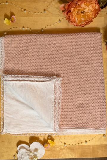 Paturica tricotata dublata cu bumbac - roz vintage de la Andreeatex