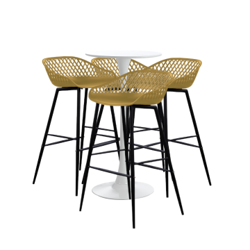 Set bar/cafenea, masa 60x101cm si patru scaune Toyama Raki de la Kalina Textile SRL