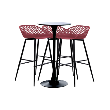 Set masa si scaune de bar, masa neagra 60x101cm Raki de la Kalina Textile SRL