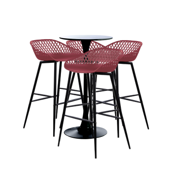 Set masa si scaune de bar, masa neagra 60x101cm Raki de la Kalina Textile SRL