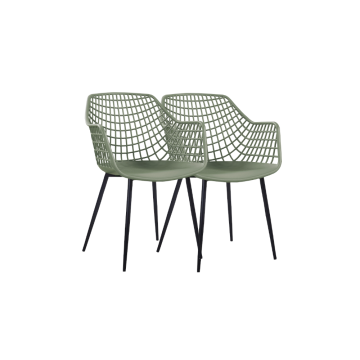 Set 2 scaune verde negru bucatarie, terasa Raki Toyama de la Kalina Textile SRL