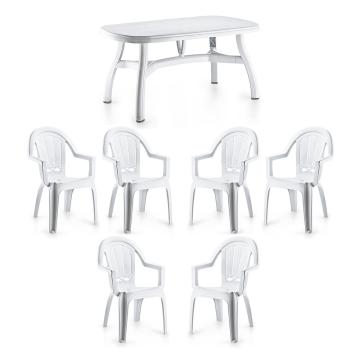 Set mobila gradina Raki, masa King 150x90xh73cm cu 6 scaune de la Kalina Textile SRL