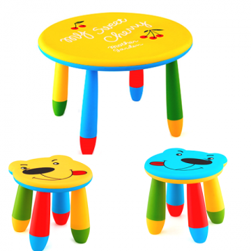 Set mobilier copii Raki, plastic, masa rotunda Slante de la Kalina Textile SRL