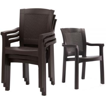 Set 4 scaune Raki Roma Rattan culoare cafea 57x60xh90cm de la Kalina Textile SRL