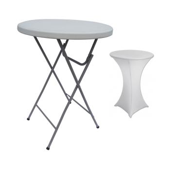 Set masa plianta rotunda inalta catering D80xH110cm cu husa