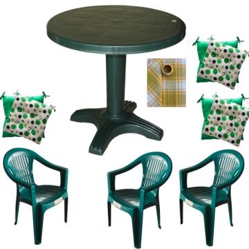 Set gradina Raki masa 80 cm cu 3 scaune Carnaval verde de la Kalina Textile SRL