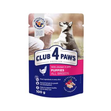 Hrana caini Club 4 Paws dog plic junior puppies cu pui 100g de la Club4Paws Srl