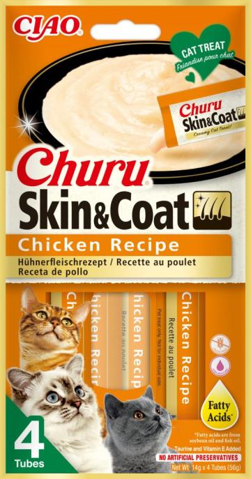 Hrana Churu pisici skin&coat reteta de pui cu ulei de peste de la Club4Paws Srl