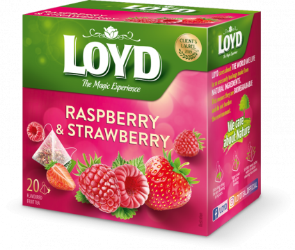 Ceai infuzie de zmeura si capsuni piramide Loyd 20x2g de la KraftAdvertising Srl
