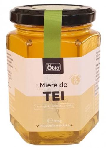 Miere de tei bio, cruda, nefiltrata, 375g Obio