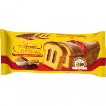 Cozonac cu crema de ciocolata si caramel Boromir 450g