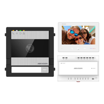 Kit videointerfon 2 fire pentru 1 familie, monitor 7 inch