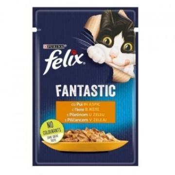 Hrana umeda Purina Felix Fantastic cu pui in aspic 85g