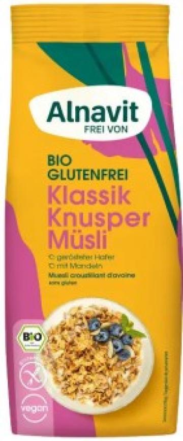 Musli crocant clasic fara gluten, bio, 350g Alnavit