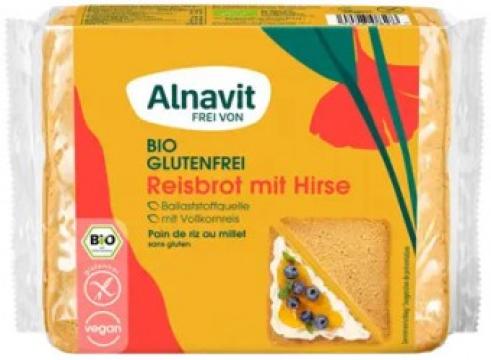 Paine cu orez si mei fara gluten, bio, 375g Alnavit de la Supermarket Pentru Tine Srl