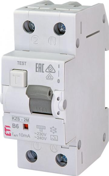 Siguranta automata diferentiala RCBO KZS-2M A B6/10mA ETI