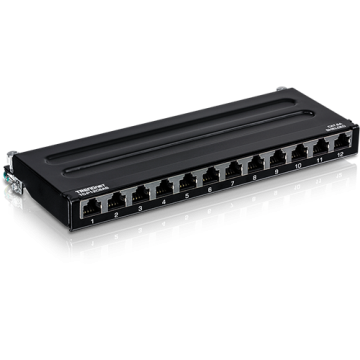 Patch Panel 12 porturi RJ45 UTP, Cat6a, Ecranat, 0.5U de la Big It Solutions