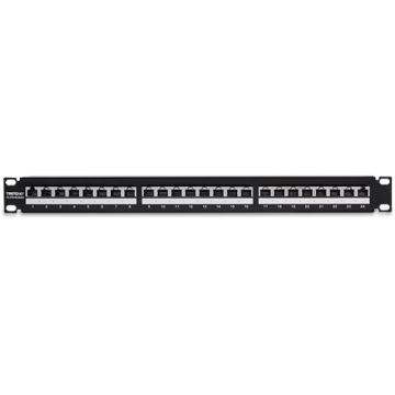 Patch Panel 24 porturi RJ45, Cat6a, Ecranat, 1U - TRENDnet