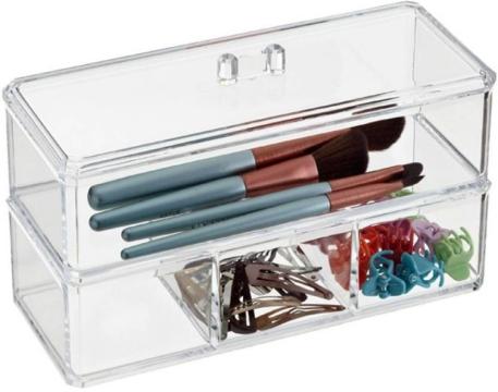 Organizator cosmetice cu 4 compartimente din material acril