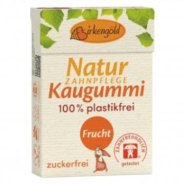 Guma de mestecat naturala cu fructe, 28g, Birkengold