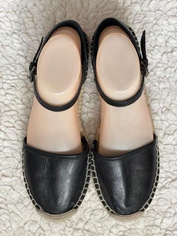 Espadrile negre dama piele naturala talpa sfoara Zara opinci de la Cieaura